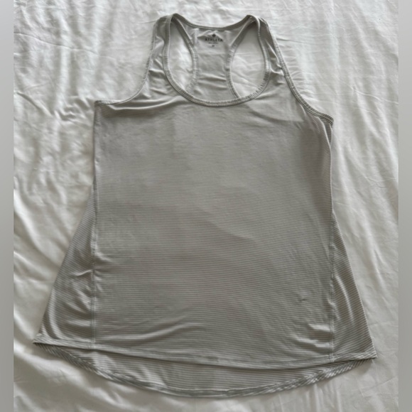 Athleta Light Gray Striped Tank Top medium - Picture 1 of 7